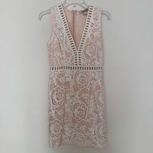 Forever 21 Blush Mini Dress with White Floral Lace